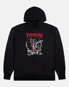 Thrasher Outlaw 2-tone Black Hd/swt Xl - Skateboard Sweatshirt