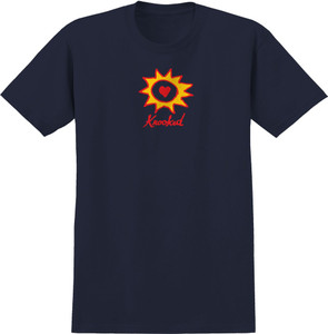 Krooked Sun Heart Navy Ss Xl - Skateboard Tshirt