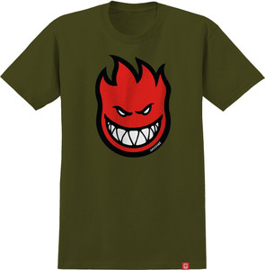 Spitfire Bighead Fill Military Green/red Ss Xl - Skateboard Tshirt