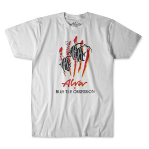 Alva X Blue Tile Obsession White Ss M - Skateboard Tshirt