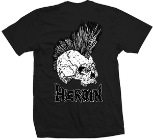 Heroin Punk Skull Black Ss M - Skateboard Tshirt