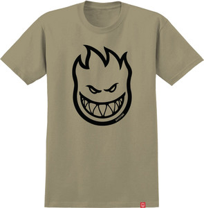Spitfire Bighead Sand/black Ss M - Skateboard Tshirt
