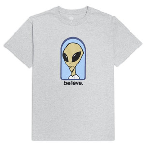 Alien Workshop Believe Heather Grey Ss L - Skateboard Tshirt