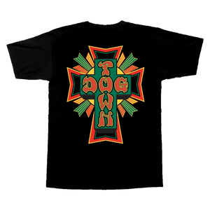 Dogtown - Cross Logo Rasta Ss M-black - Skateboard Tshirt
