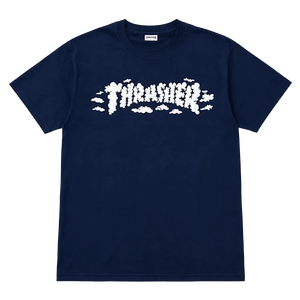 Thrasher - Clouds Spanky Long Ss S-navy - Skateboard Tshirt