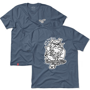 Ace Bulldawg Faded Blue Ss M - Skateboard Tshirt