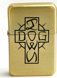 Dogtown Ese Cross Flip Top Metal Lighter Gold/black