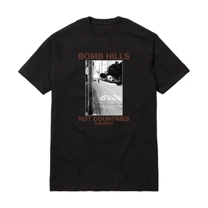 Gx1000 Bomb Hills Not Countries Black/brown Ss L - Skateboard Tshirt