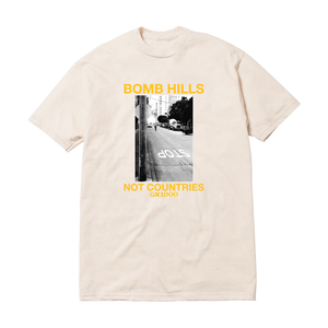 Gx1000 Bomb Hills Not Countries Off White/yellow Ss Xl - Skateboard Tshirt