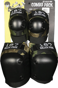 187 - Combo Pack Knee / Elbow Pad Set L / Xl - Camo - Skateboard Pads 187 - Combo Pack Knee / Elbow Pad Set L / Xl - Camo - Skateboard Pads
