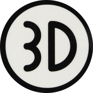 3d Skateboards - Logo Decal Blk Single - Skateboard Decal