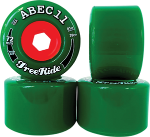 Abec 11 - Freeride Centerset 72mm 81a Green - (Set of Four) Skateboard Wheels Abec 11 - Freeride Centerset 72mm 81a Green - (Set of Four) Skateboard Wheels