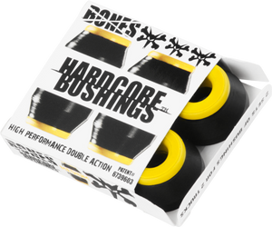 Bones Wheels - Hardcore 4pc Med Black / Yellow Bushings - Skateboard Bushings Bones Wheels - Hardcore 4pc Med Black / Yellow Bushings - Skateboard Bushings