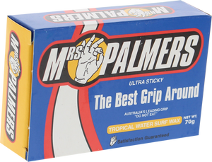 Mrs Palmers - Palmers Wax Tropical Single Bar - Surfboard Wax Mrs Palmers - Palmers Wax Tropical Single Bar - Surfboard Wax