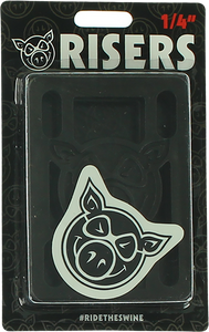 Pig - 1 / 4" Risers Black Single Set - Skateboard Riser