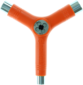Pig - Skate Tool - Neon Orange Tri - Socket / Threader - Skateboard Tool Pig - Skate Tool - Neon Orange Tri - Socket / Threader - Skateboard Tool