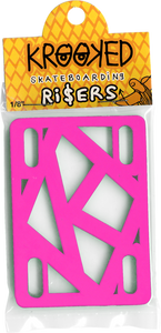 Krooked - Riser Pads 1 / 8" Hot Pink Single Set - Skateboard Risers Krooked - Riser Pads 1 / 8" Hot Pink Single Set - Skateboard Risers