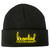 Krooked Skript Cuff Beanie Black/yellow - Skateboard Beanie