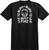 Spitfire Ltb Arch Ii Black/white Ss L - Skateboard Tshirt