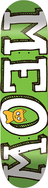 Meow - Logo Mini Deck-7.5 Green - Skateboard Deck