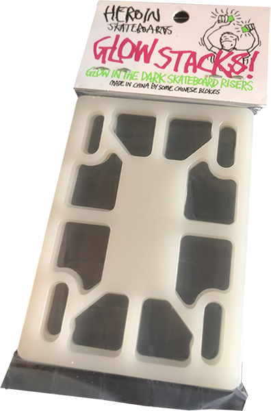 HEROIN - Glow In The Dark 1/8" Riser Pad Set Glow - Skateboard Risers