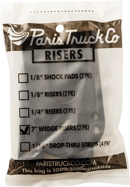 PARIS - 7° Wedge Hard Riser 1/8"-1/2" Black 1pc - Skateboard Risers