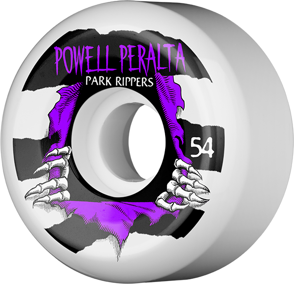 Powell Peralta - Park Ripper Ii 54mm Wht W/purple - Skateboard Wheels (Set of Four)