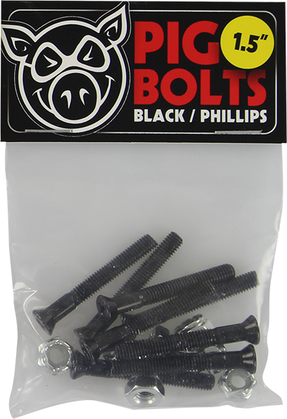 Pig - Black Phillps Hardware Set 1.5" Blk/sil - Skateboard Hardware