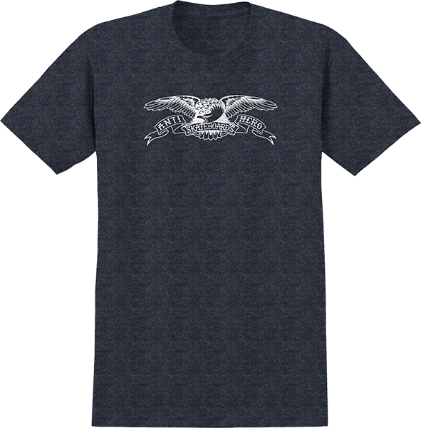 Antihero - Basic Eagle Ss S-navy Heathr/wht - Short Sleeve Tee