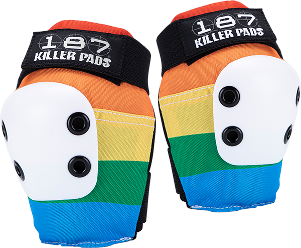 187 - Slim Elbow Pads S-rainbow - Skateboard Protection / Pads