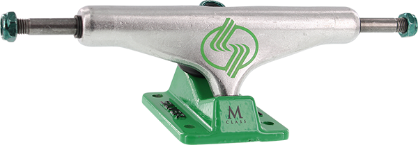 Silver - M-hollow 8.25 Polished/green - Skateboard Trucks (Pair)