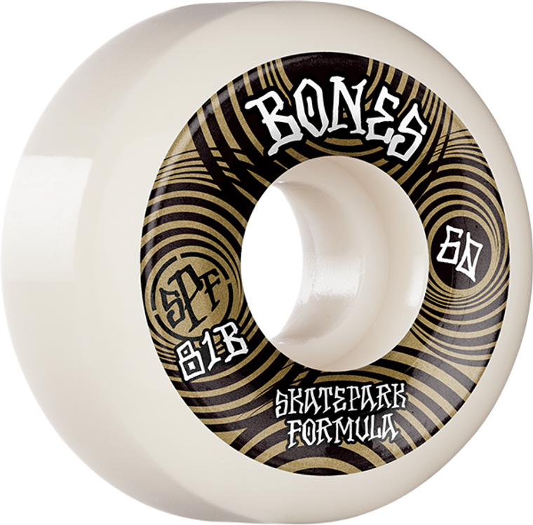 Bones Wheels - Spf P5 Ripples 60mm 81b Wht/gold - Skateboard Wheels (Set of Four)