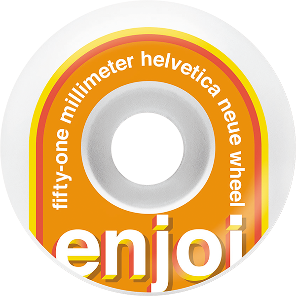 Enjoi - Helvetica 51mm Wht/org - Skateboard Wheels (Set of Four)