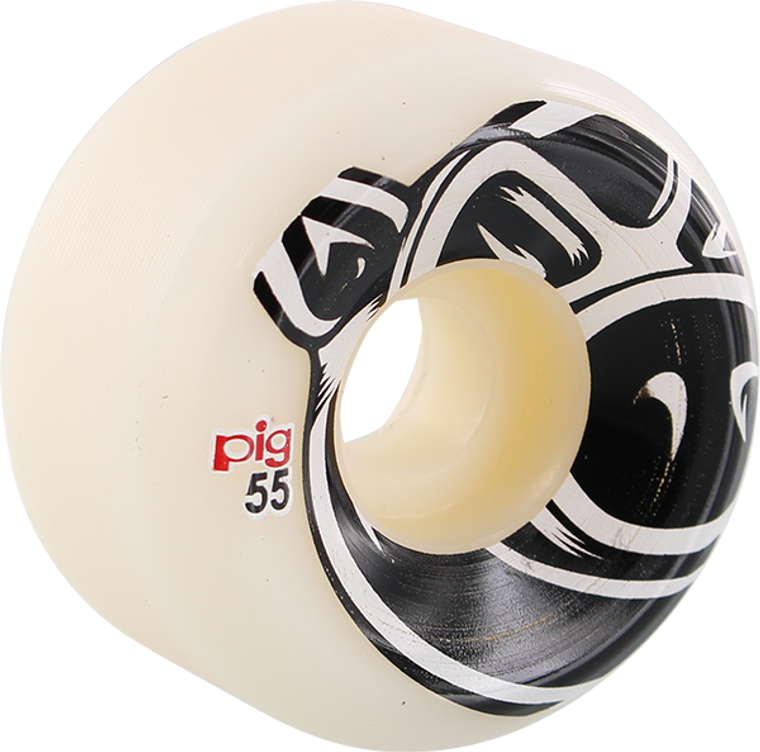 Pig - Conical 3d Pig 55mm 101a White - Skateboard Wheels (Set of Four)