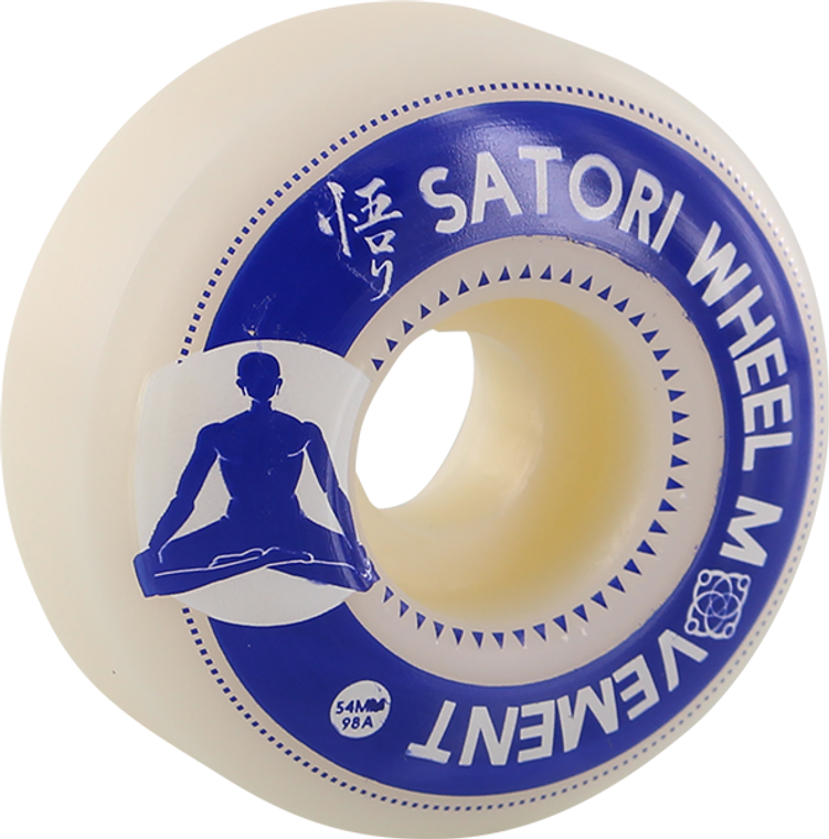 Satori - Meditation 54mm 98a Wht/blu - Skateboard Wheels (Set of Four)