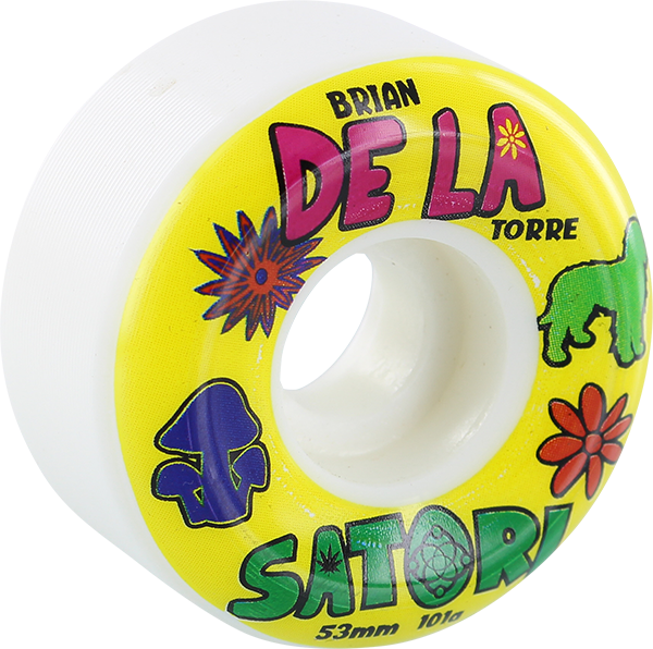 Satori - Delatorre Pro 53mm 101a White - Skateboard Wheels (Set of Four)