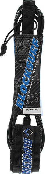 Block Surf - Powerline Leash 6' Solid Black - Surfboard Leash