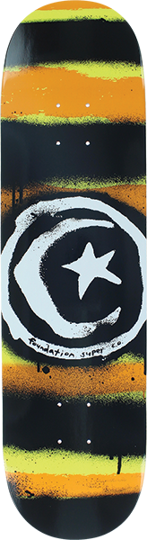 Foundation - Star & Moon Distress Deck-8.25 Mustard - Skateboard Deck