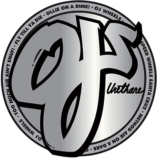 Oj Wheels - Silver And Black Decal 3.1x3.1 Metallic Foil