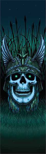 Powell Peralta - Grip Sheet 9x33 Anderson Skull Green - Skateboard Grip Tape