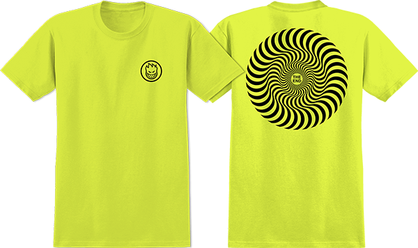 Spitfire - Classic Swirl Neon Ss M-safety Grn/blk - Skateboard Tshirt