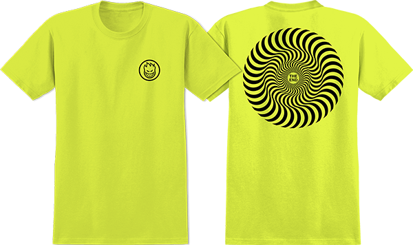 Spitfire - Classic Swirl Neon Ss S-safety Grn/blk - Skateboard Tshirt