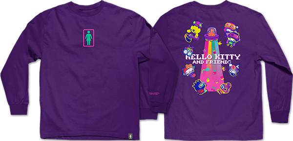 Girl - Kawaii Arcade Friends Ls L-purple - Skateboard Longsleeve Tshirt