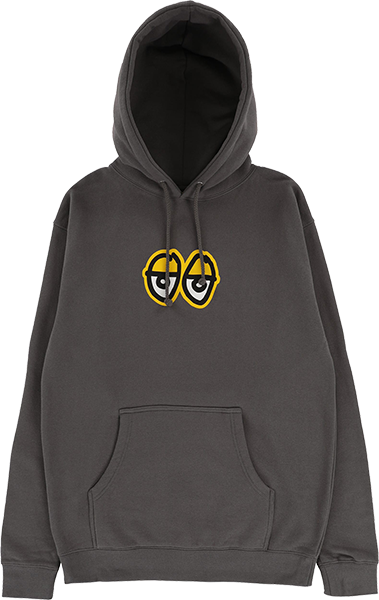 Krooked - Eyes Lg Hd/swt M-charcoal/yel - Skateboard Hoodie Sweatshirt