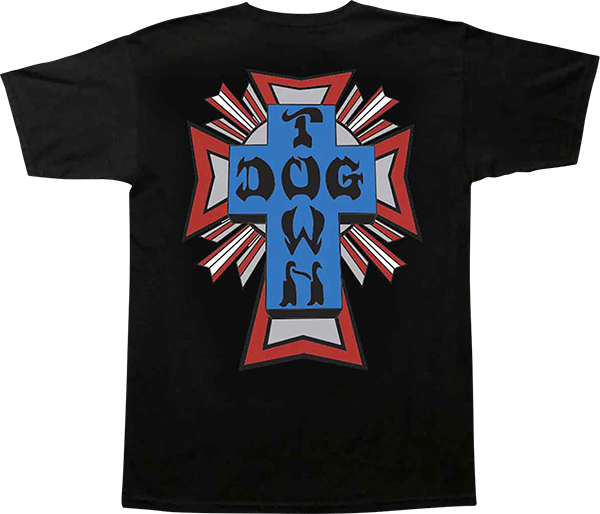 Dogtown - Cross Logo Ss S-black/blue/red/grey - Skateboard T-Shirt