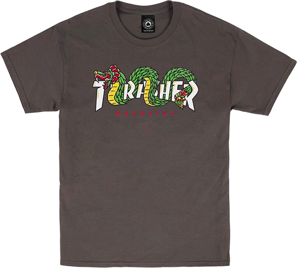 Thrasher - Aztec Ss S-charcoal - Skateboard T-Shirt