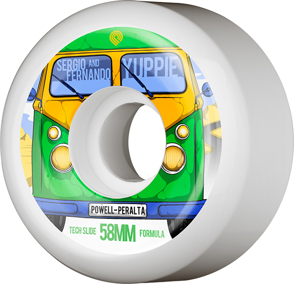 Powell Peralta - Yuppie Slide Formula 58mm 104a Wht - Skateboard Wheels (Set Of Four)