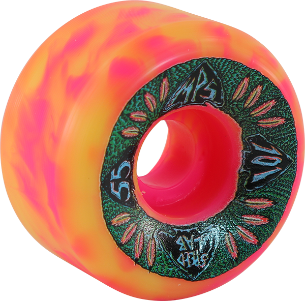 Speedlab - Mps 55mm 101a Pink/yel Swirl - Skateboard Wheels (Set of Four)