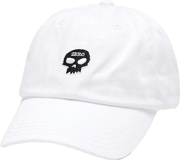 Zero - Single Skull Dad Hat Adj-white - Skateboard Hat