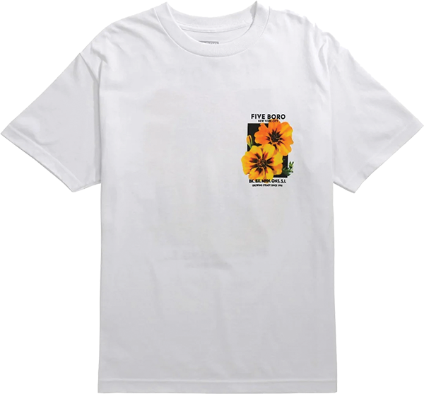 Fiveboro - Yellow Flower Ss M-white - Skateboard Tshirt